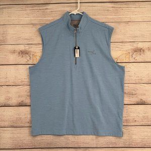 Johnnie-O Caleb Performance Vest Men's Size Large Malibu Blue Crooked Stick Golf